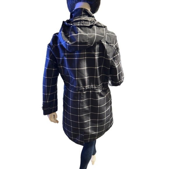 Lands' End Windowpane Raincoat w/Removable Hood, Size M - Picture 5 of 6